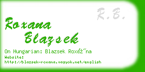 roxana blazsek business card